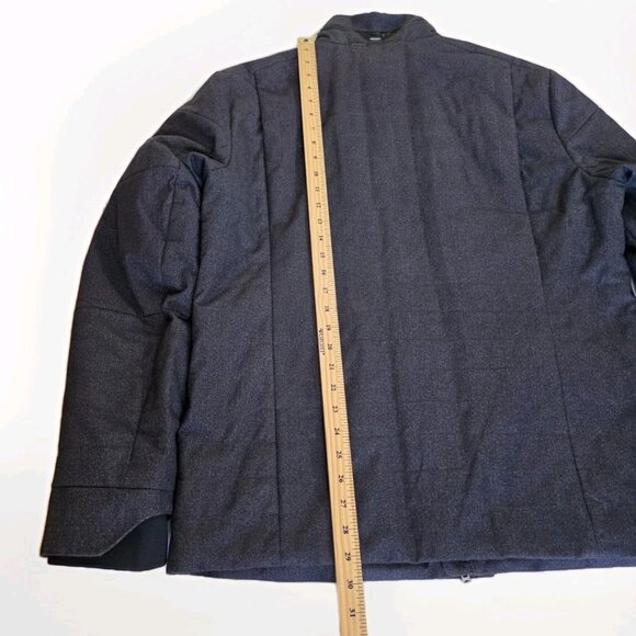 Hugo Boss Jacket Men 42R Heathered Gray Full Zip Lined LS Pockets Preppy FLAW - Picture 6 of 16